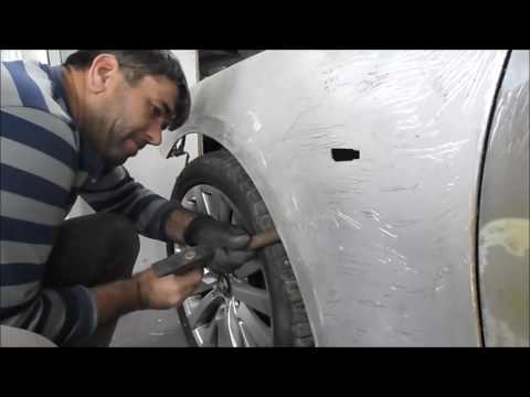 Видео: Рихтовка алюминия. Переднее крыло от BMW e60.