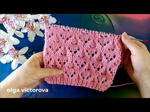 Видео: 1147 ПРОСТО ПРЕЛЕСТЬ! Ажурный узор спицами, схема, описание Knitting patterns