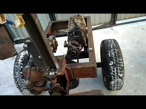 Видео: Самодельный минитрактор переломка рулевой механизм