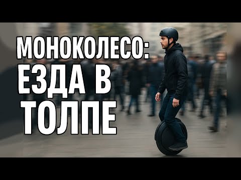 Видео: МОНОКОЛЕСО : езда в ПЛОТНОЙ ТОЛПЕ