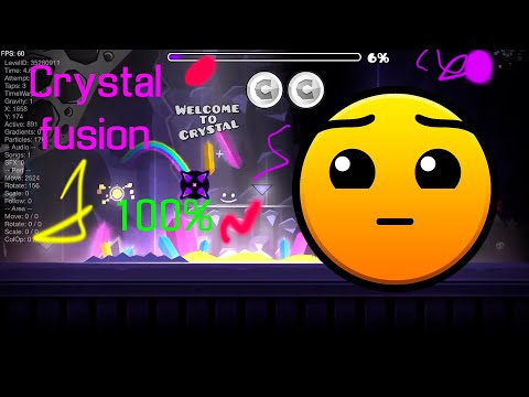 Видео: ДОСОБИРАЕМ МОНЕТКИ В CRYSTAL FUSION! | Geometry Dash №5