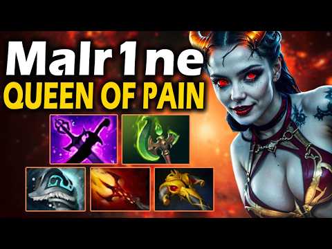 Видео: Малрин на Квопе, заставляет врагов СТРАДАТЬ! - Malr1ne Queen Of Pain 7.37 ДОТА 2