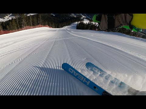 Видео: Архыз, Север, черная трасса, сумашедший спуск 102 км/ч. HEAD WorldCup Rebels e-Race Pro
