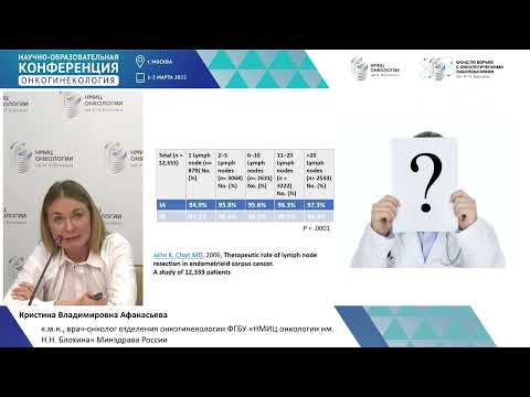Видео: Забрюш. лимфаденэктомия при раке эндометрия или исследование сторожевых лимф. узлов? Афанасьева К.В.