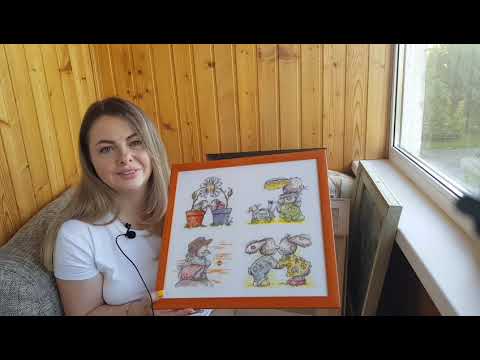 Видео: Мои вышивки, оформленные в багет. Вскрываю оформленные работы.