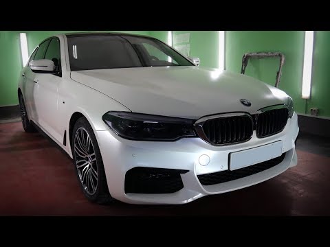 Видео: Автовинил | Полная оклейка BMW 5 в белый сатин | Lady Democars