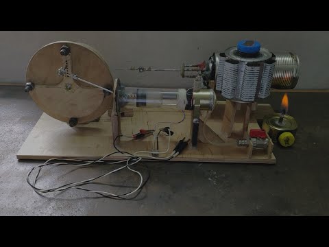 Видео: Тихий Двигатель Стирлинга с генератором./Quiet Stirling Engine with Generator.