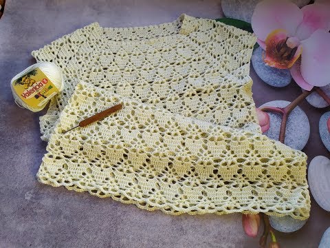 Видео: Ажурный джемпер крючком "Сrystal". Часть 5. Рукава.