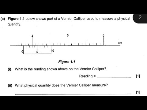 Видео: Чтение показаний штангенциркуля: экзаменационная работа ECZ Science Physics 2012, вопрос 1