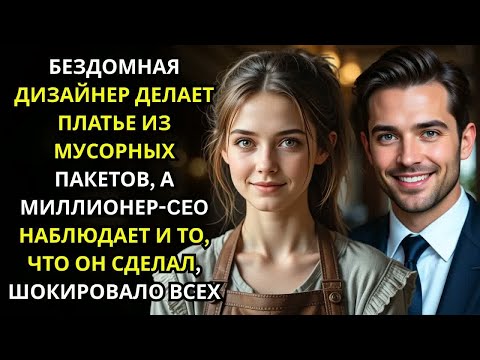 Видео: БЕЗДОМНАЯ ДИЗАЙНЕР делает платье из МУСОРНЫХ ПАКЕТОВ, а МИЛЛИОНЕР CEO наблюдает и делает что то удив