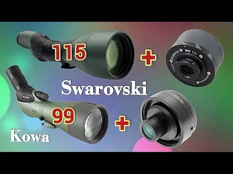Видео: 2ч.Swarovski 115 STX+Extender ME-1,7 & Kowa TSN-99A Prominar+Extender TSN-EX16, 1,6x. Тесты