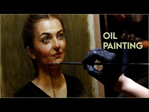 Видео: Портрет "Зелёные глаза" 🎨 МАСЛЯНАЯ КАРТИНА, ТАЙМЛАПС