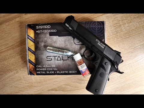 Видео: Пневматический пистолет Stalker S1911RD (Кольт) 4.5 мм. ОБЗОР. ТЕСТ