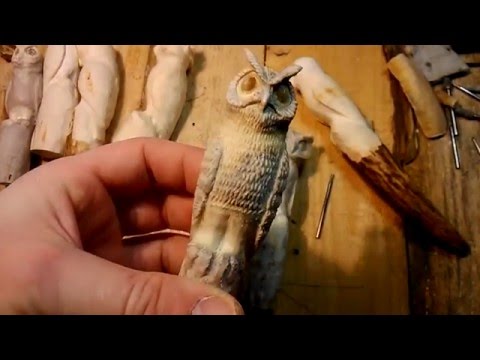 Видео: Резные совы (с элементами процесса ).