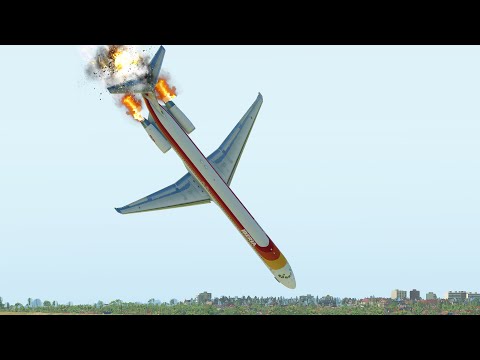 Видео: MD-82 упал сразу после взлета из-за столкновения с птицами [XP11]