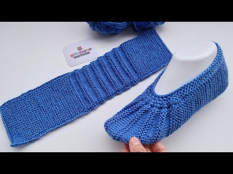Видео: Вяжем вечером и носим утром !! Вязание женских тапочек / Вязание женских туфель