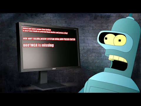 Видео: Устранение ошибок DISK BOOT FAILURE, Reboot and Select proper Boot device, BOOTMGR is missing