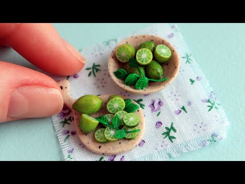 Видео: Миниатюрный лайм из полимерной глины🌿Miniature lime made of polymer clay🌿