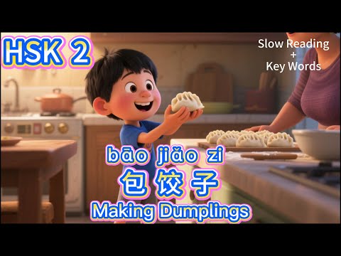 Видео: Медленные Китайские Истории HSK2 [包饺子] - Легкое Аудирование для Начинающих!