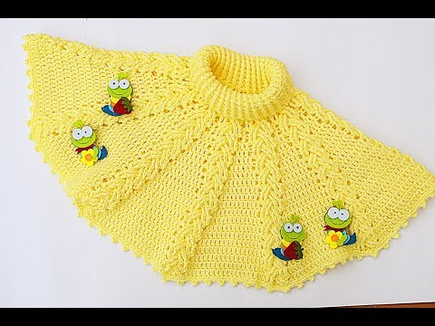 Видео: Вяжем крючком многослойное пончо для мальчика или девочки очень легко и быстро.