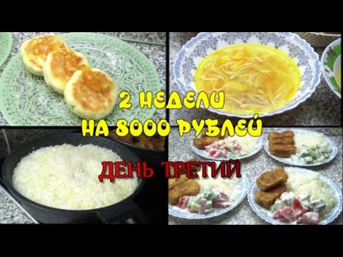 Видео: ДВЕ НЕДЕЛИ НА 8000 рублей / 3 ДЕНЬ/ Сырники/ Суп-лапша куриный/рис с луком и рыбные палочки/