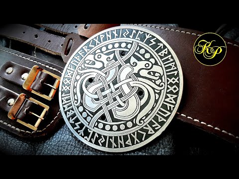 Видео: Рисунок на металле. Поясной медальон викинга