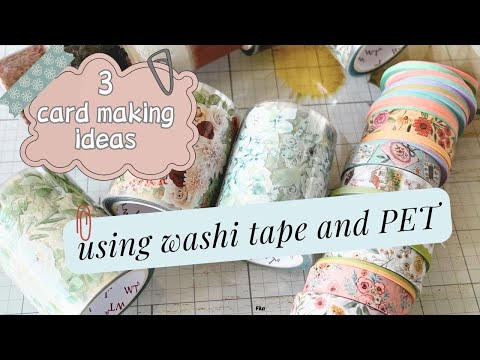 Видео: 3 идеи открыток с использованием НОВОЙ васи-ленты и ПЭТ-ленты | The Washi Tape Shop #изготовление...