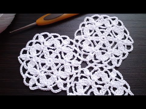 Видео: Ажурный мотив крючком . Соединение. Easy crochet motif patterns