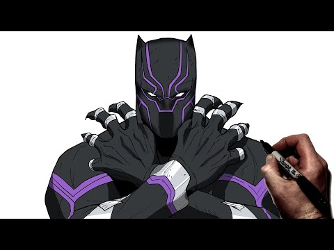 Видео: Как нарисовать Чёрную Пантеру | Пошаговое руководство | Wakanda Forever