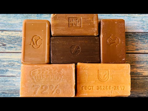 Видео: Cutting Tar & Laundry soap/дегтярное и хозяйственное мыло/резка сухого мыла/dry soap