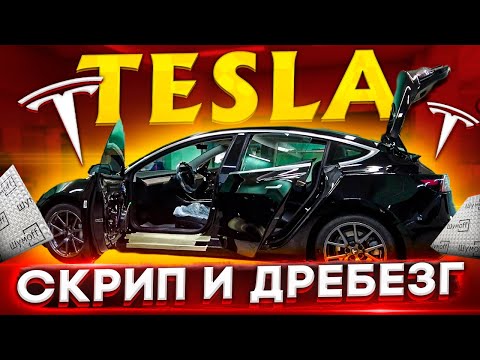 Видео: Tesla Model 3 на шумоизоляции. Всё как у всех: пластик скрипит, двери дребезжат.