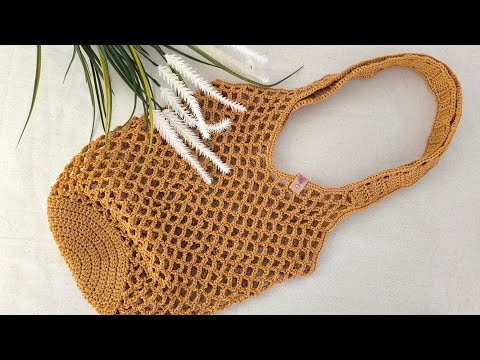 Видео: Сумка Авоська из шнура крючком / Подробный мастер-класс