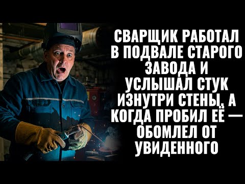 Видео: Сварщик работал в подвале старого завода и услышал стук изнутри стены а когда пробил её — обомлел