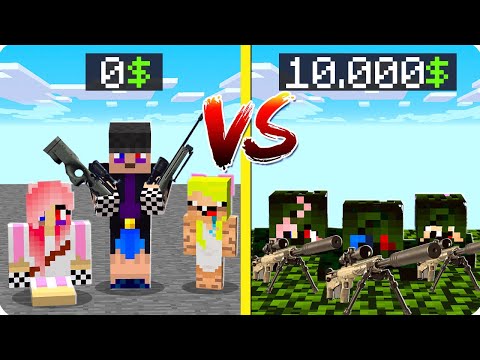 Видео: 😎СНАЙПЕР ЗА 1$ ПРОТИВ 10.000$ В МАЙНКРАФТ! ШЕДИ ЛЕСКА И НУБИК ДЕШЁВЫЙ ДОРОГОЙ MINECRAFT