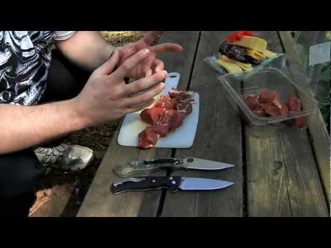 Видео: Тесты Spyderco Military vs. Широгоров Табарган 100 (часть 1)