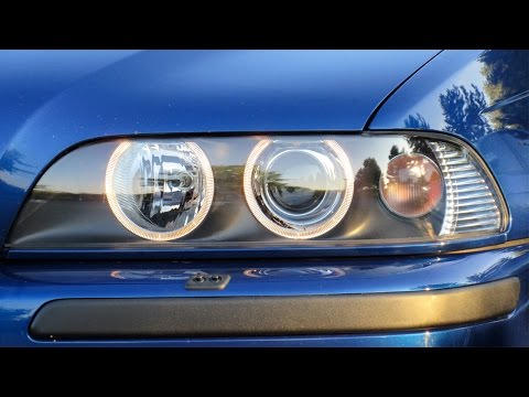 Видео: BMW E39 5-й серии, рестайлинг фар — 2001+ Halos