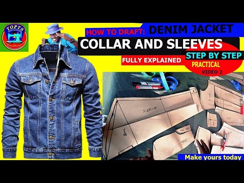 Видео: Как пошагово выкроить воротник и рукава для джинсовой куртки/ателье по пошиву одежды