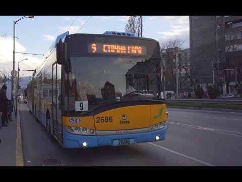 Видео: Bulgaria, Sofia, bus 9 ride from Център По Хигиена to Кино Одеон