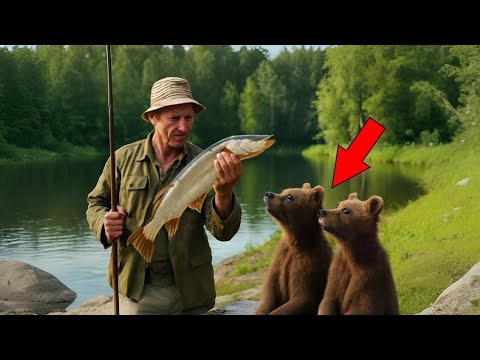 Видео: Медвежата ВЫПРАШИВАЛИ рыбу у рыбака, но ТО что случилось дальше ШОКИРОВАЛО всех!