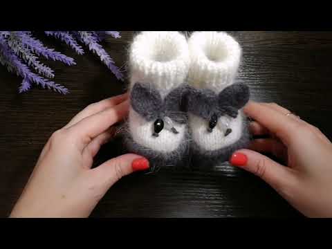 Видео: Пинетки спицами 🐰 для самых маленьких 0-3 месяца🐥🐤👶 #пинеткиспицами #мквязание #вязание