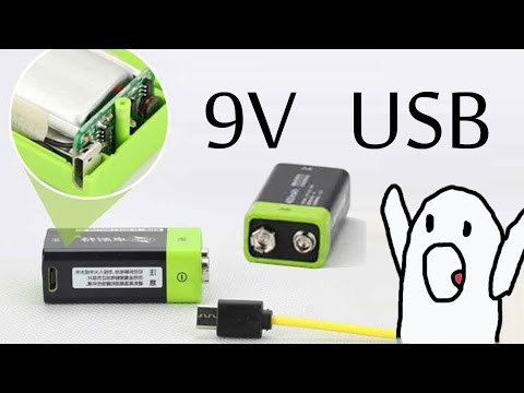 Видео: Аккумулятор крона 9V с зарядкой от USB ZNTER S19