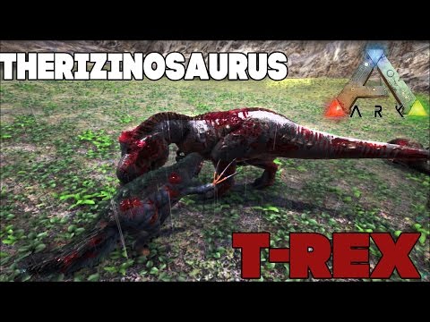 Видео: Битва в АРК|Теризинозавр против Рекса| Therizinosaurus vs T-Rex