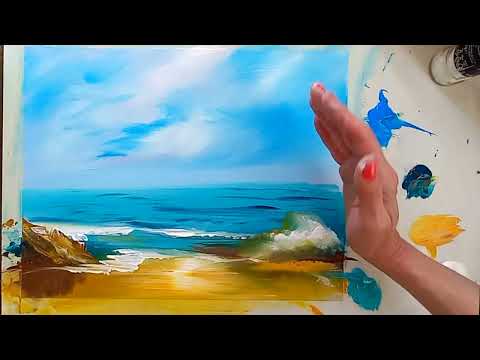Видео: Sea/ Easy Acrylic Painting/Море /Лесна Акрилна картина