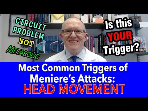 Видео: Наиболее распространенные причины приступов болезни Меньера — движения головы (проблема с кругово...