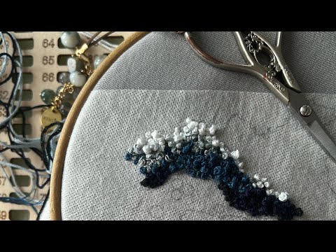 Видео: Вышивка. Французский узелок. Прогулка по японскому саду в Минске.