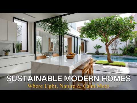 Видео: Современный минималистичный дизайн дома: объединение внутренних двориков для стильного городского...