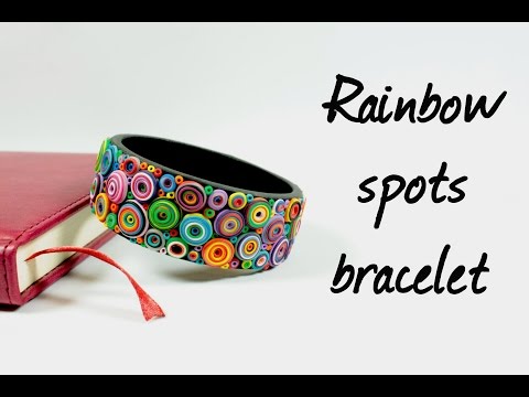 Видео: Браслет с радужными кругами ∗  Rainbow spots bracelet ∗ Мастер-класс ∗ Tutorial