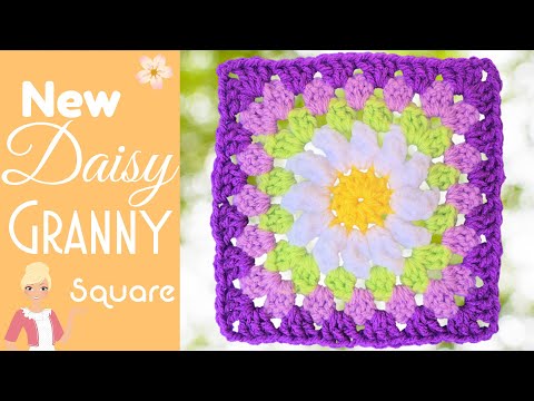 Видео: New Daisy Granny Square 🌼 Easy Flower Granny Square для начинающих