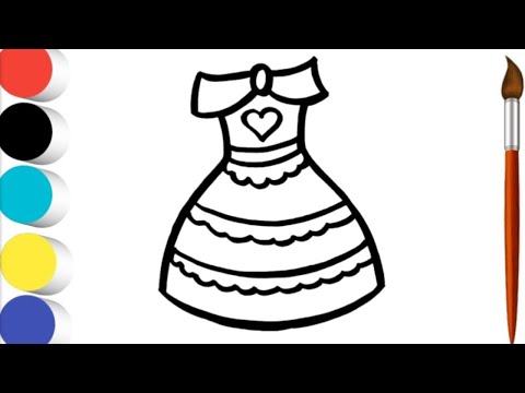 Видео: Рисование, раскрашивание и раскрашивание платьев для детей и малышей ll Как нарисовать платье для...