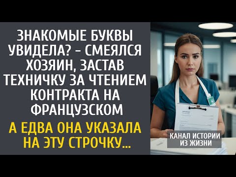 Видео: Знакомые буквы увидела? - смеялся хозяин, застав техничку за чтением контракта на французском…